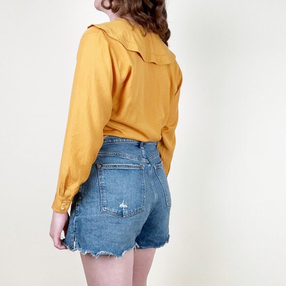 Vintage European Peter Pan Sailor Collar Blouse Shirt Peasant Cottagecore Boho - Picture 6 of 7